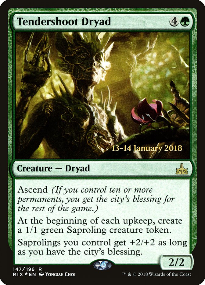 Tendershoot Dryad [Rivals of Ixalan Prerelease Promos] | Chromatic Games