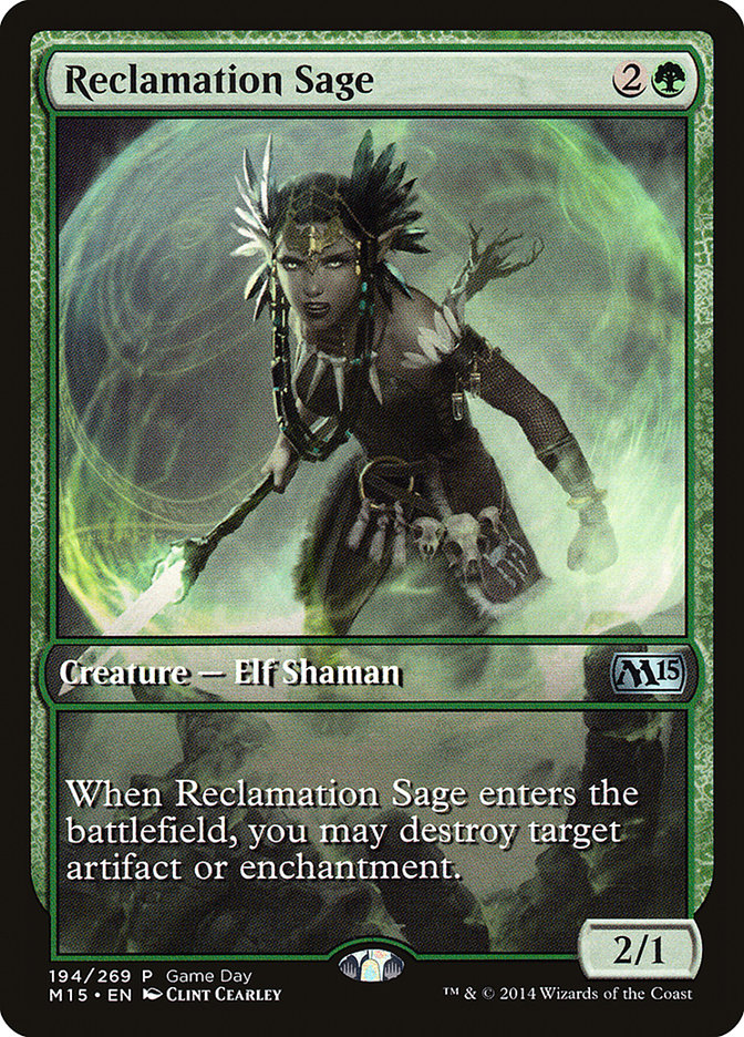 Reclamation Sage (Game Day) [Magic 2015 Promos] | Chromatic Games