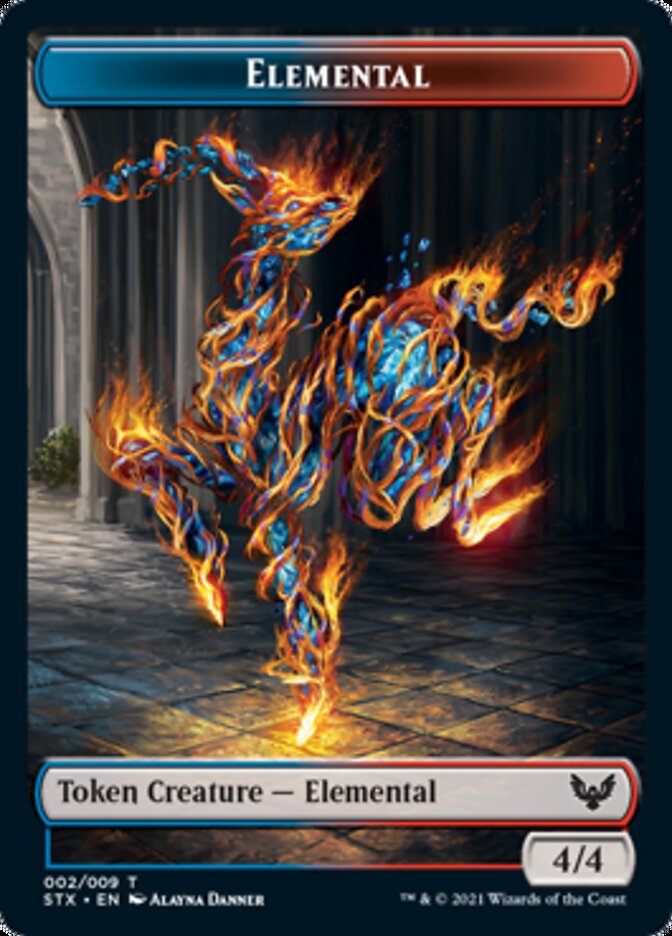 Elemental // Rowan, Scholar of Sparks Emblem Double-Sided Token [Strixhaven: School of Mages Tokens] | Chromatic Games