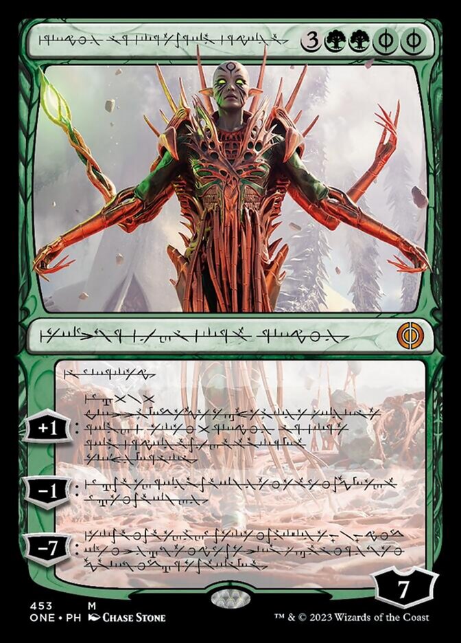 Nissa, Ascended Animist (Phyrexian Step-and-Compleat Foil) [Phyrexia: All Will Be One] | Chromatic Games