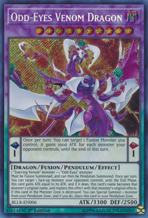 Odd-Eyes Venom Dragon [BLLR-EN006] Secret Rare | Chromatic Games