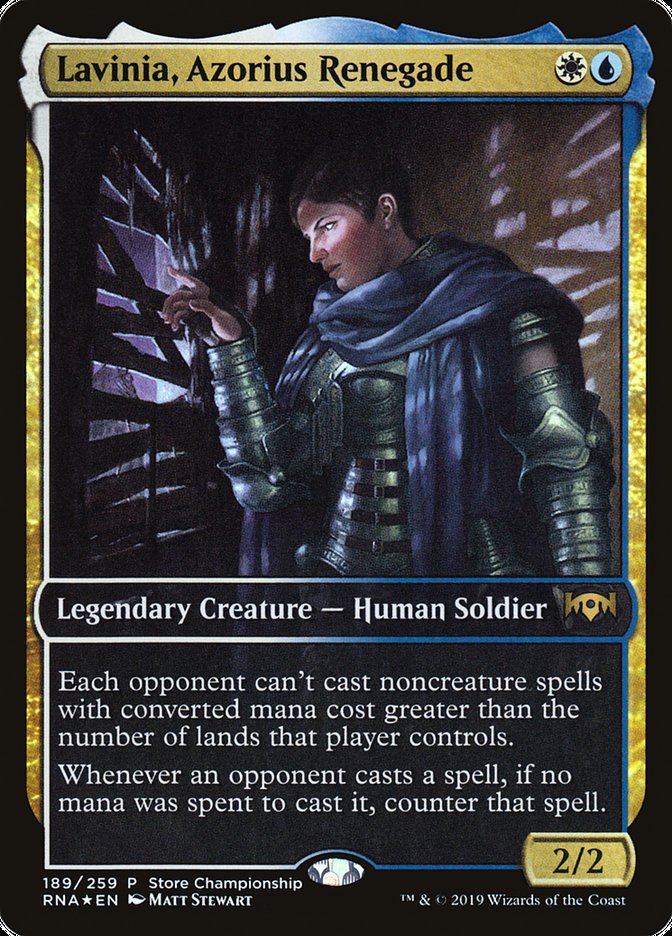 Lavinia, Azorius Renegade (Store Championship) (Full Art) [Ravnica Allegiance Promos] | Chromatic Games