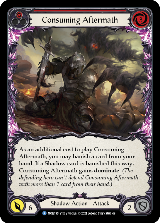 Consuming Aftermath (Red) [MON195-RF] (Monarch)  1st Edition Rainbow Foil | Chromatic Games