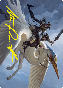 Gryffwing Cavalry Art Card (Gold-Stamped Signature) [Innistrad: Crimson Vow Art Series] | Chromatic Games