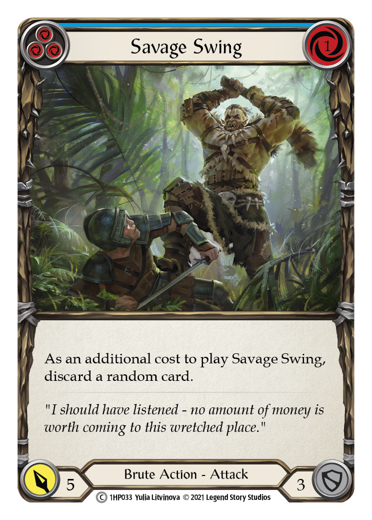 Savage Swing (Blue) [1HP033] (History Pack 1) | Chromatic Games