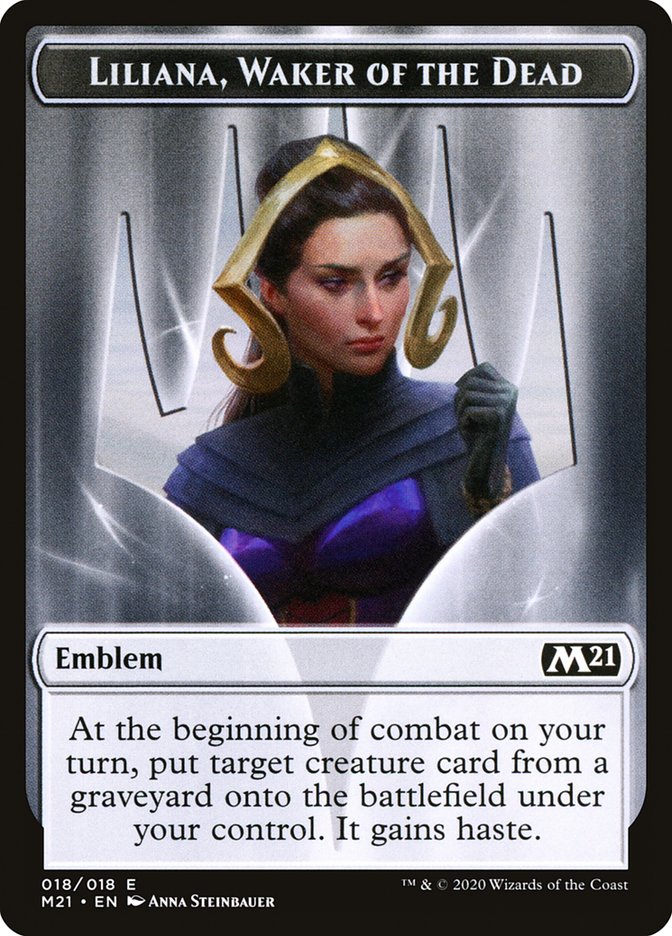 Liliana, Waker of the Dead Emblem [Core Set 2021 Tokens] | Chromatic Games