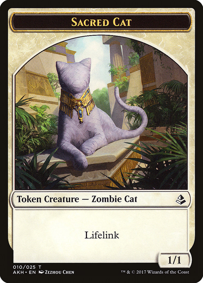 Sacred Cat Token [Amonkhet Tokens] | Chromatic Games