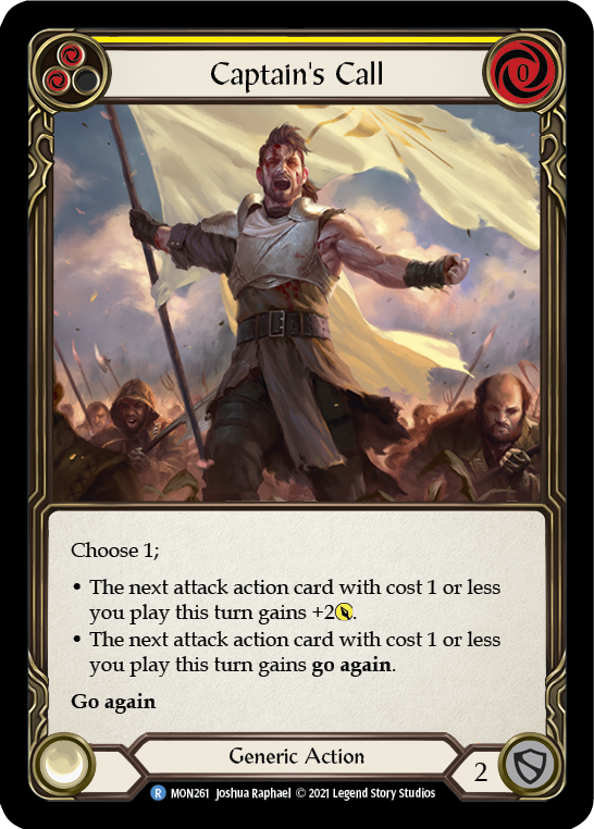 Captain's Call (Yellow) [MON261-RF] (Monarch)  1st Edition Rainbow Foil | Chromatic Games