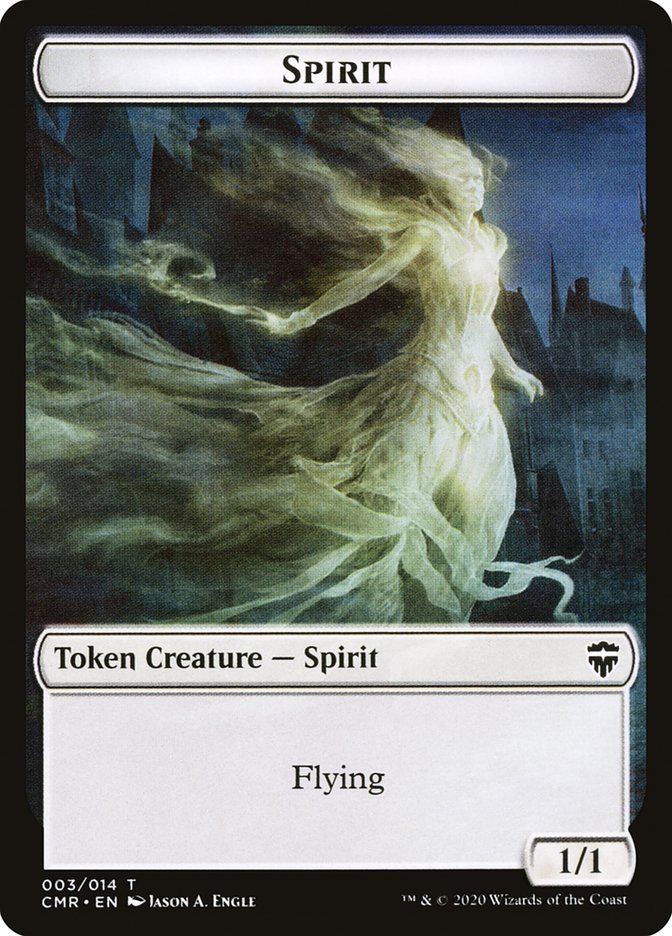 Spirit // Zombie Double-Sided Token [Commander Legends Tokens] | Chromatic Games