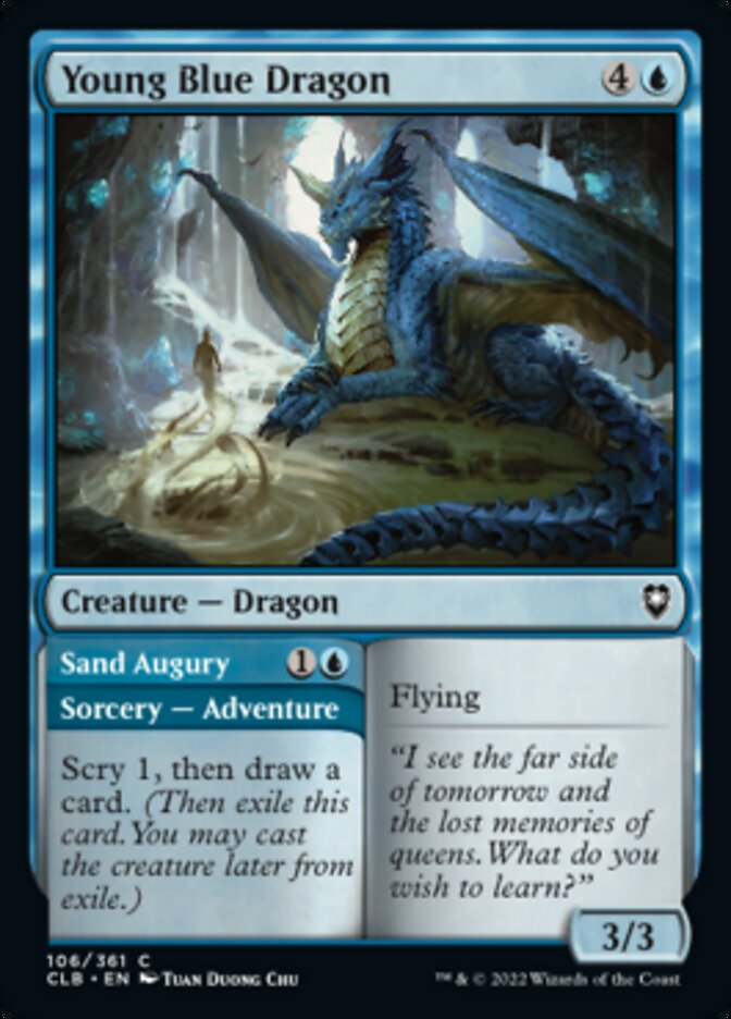 Young Blue Dragon // Sand Augury [Commander Legends: Battle for Baldur's Gate] | Chromatic Games