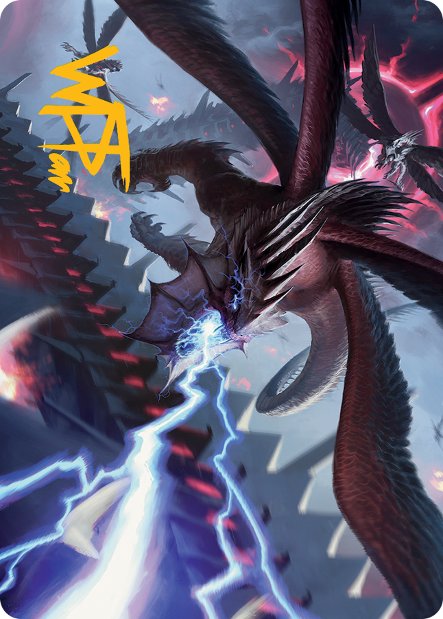 Defiant Thundermaw Art Card (Gold-Stamped Signature) [March of the Machine Art Series] | Chromatic Games