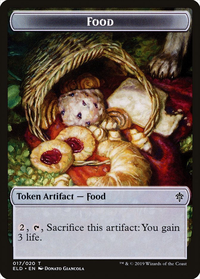 Faerie // Food (17) Double-Sided Token [Throne of Eldraine Tokens] | Chromatic Games