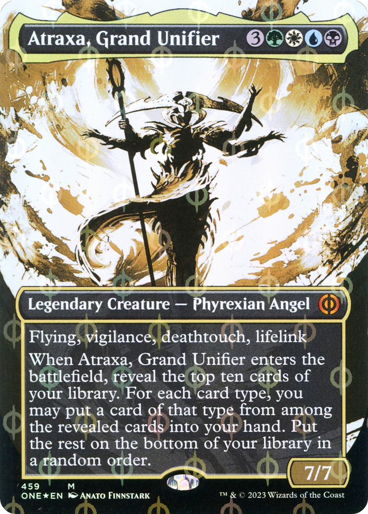 Atraxa, Grand Unifier (Borderless Ichor Step-and-Compleat Foil) [Phyrexia: All Will Be One] | Chromatic Games