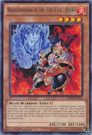 Brotherhood of the Fire Fist - Rhino [MP14-EN014] Rare | Chromatic Games