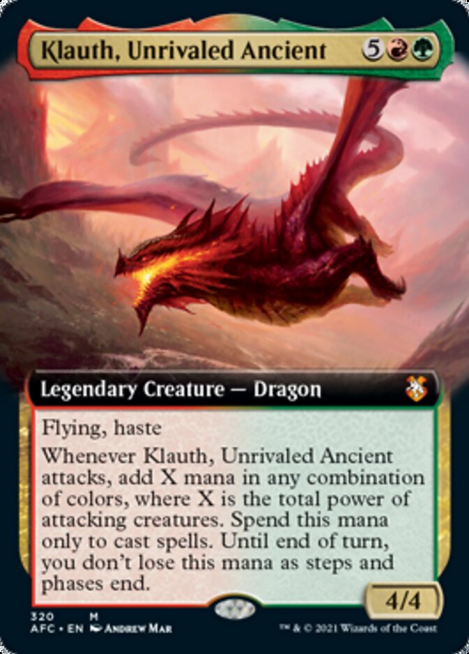 Klauth, Unrivaled Ancient (Extended Art) [Dungeons & Dragons: Adventures in the Forgotten Realms Commander] | Chromatic Games