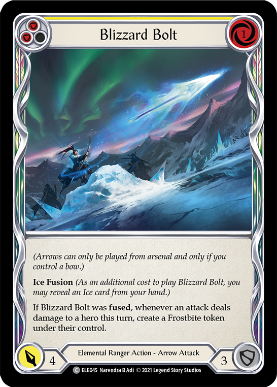 Blizzard Bolt (Yellow) [ELE045] (Tales of Aria)  1st Edition Rainbow Foil | Chromatic Games