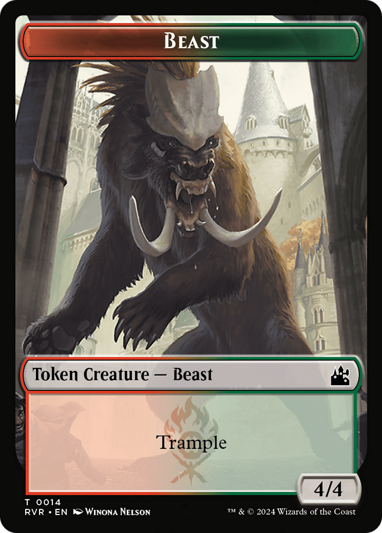 Beast Token [Ravnica Remastered Tokens] | Chromatic Games