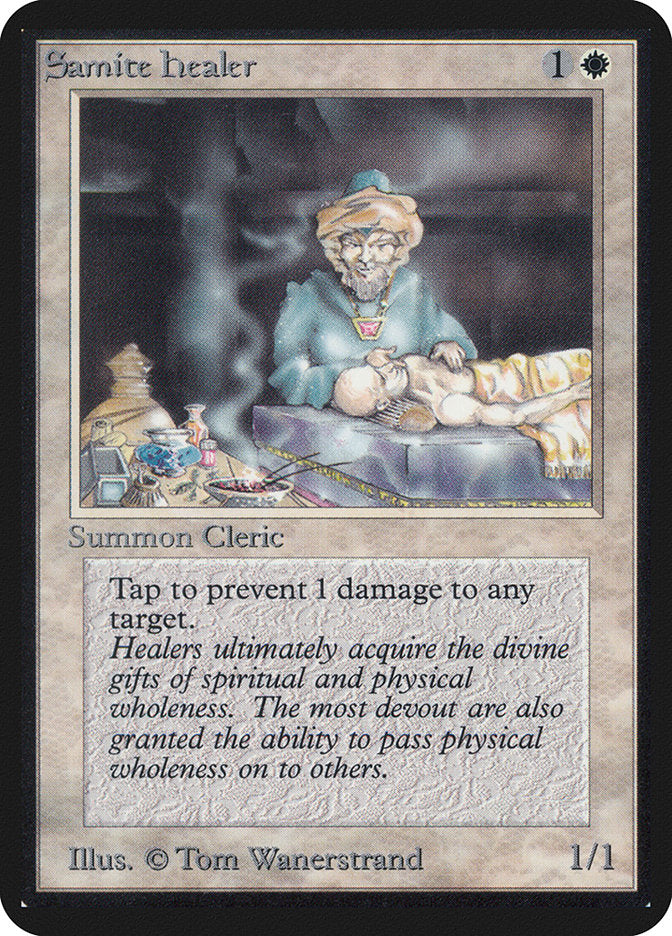 Samite Healer [Alpha Edition] | Chromatic Games