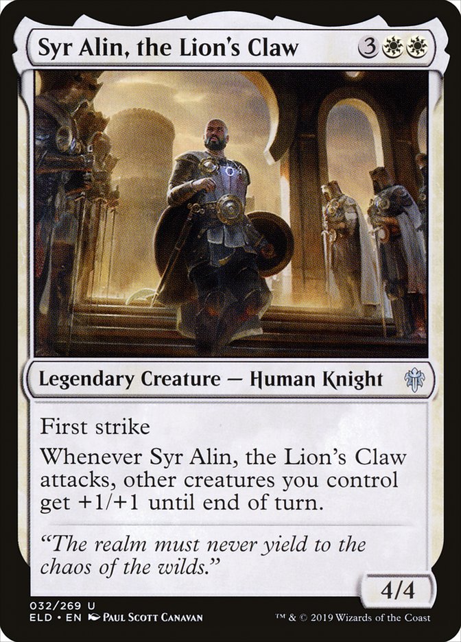 Syr Alin, the Lion's Claw [Throne of Eldraine] | Chromatic Games