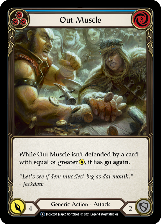 Out Muscle (Blue) [U-MON250-RF] (Monarch Unlimited)  Unlimited Rainbow Foil | Chromatic Games