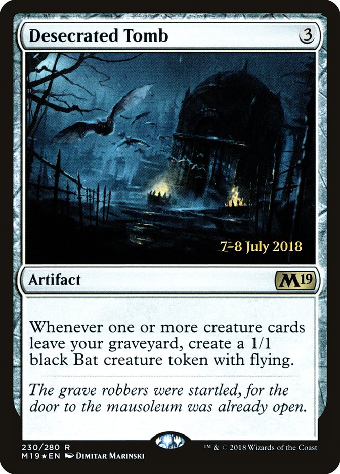 Desecrated Tomb [Core Set 2019 Prerelease Promos] | Chromatic Games