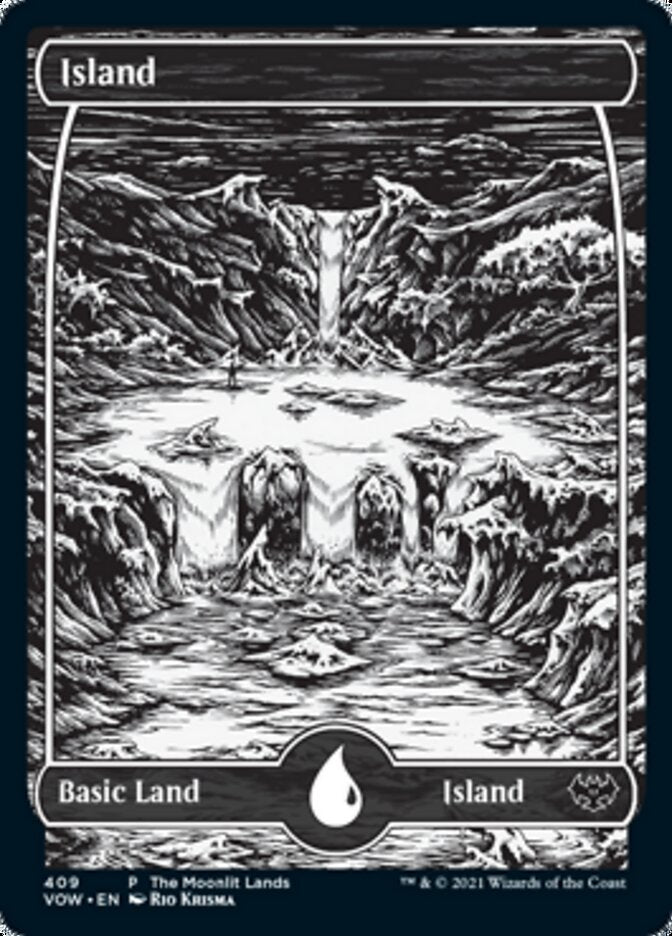 Island (The Moonlit Lands) (Foil Etched) [Innistrad: Crimson Vow Promos] | Chromatic Games