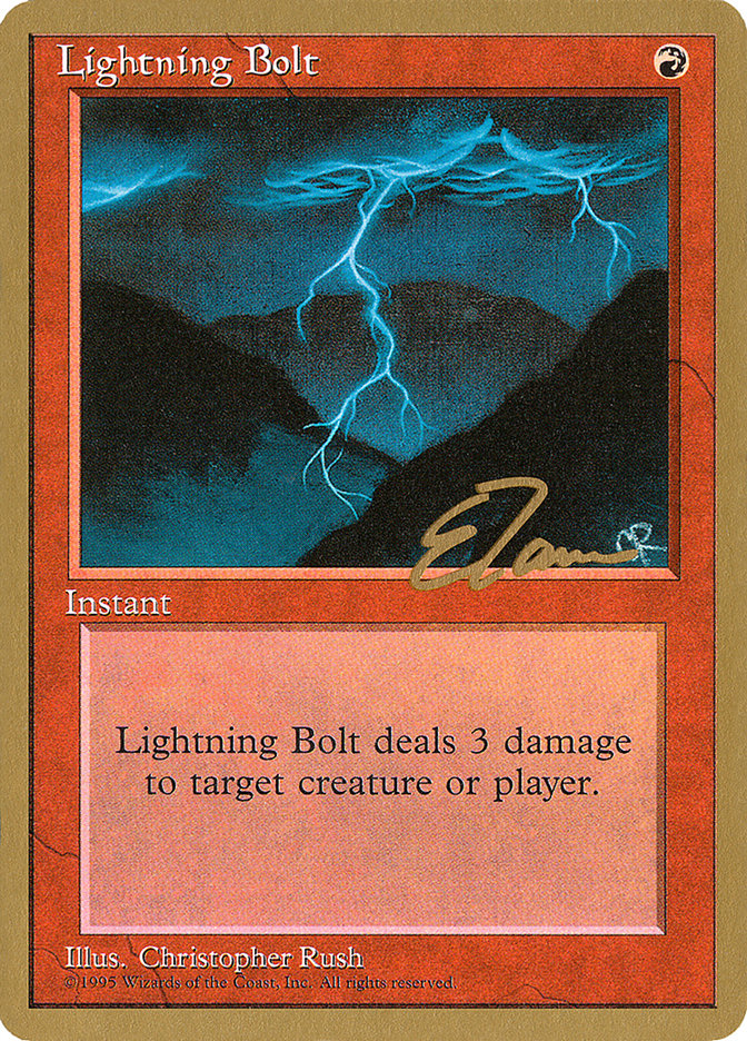 Lightning Bolt (Eric Tam) [Pro Tour Collector Set] | Chromatic Games