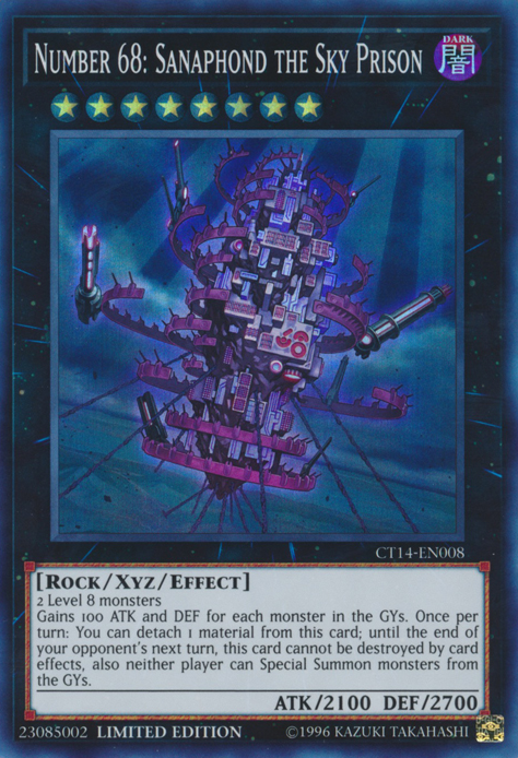 Number 68: Sanaphond the Sky Prison [CT14-EN008] Super Rare | Chromatic Games