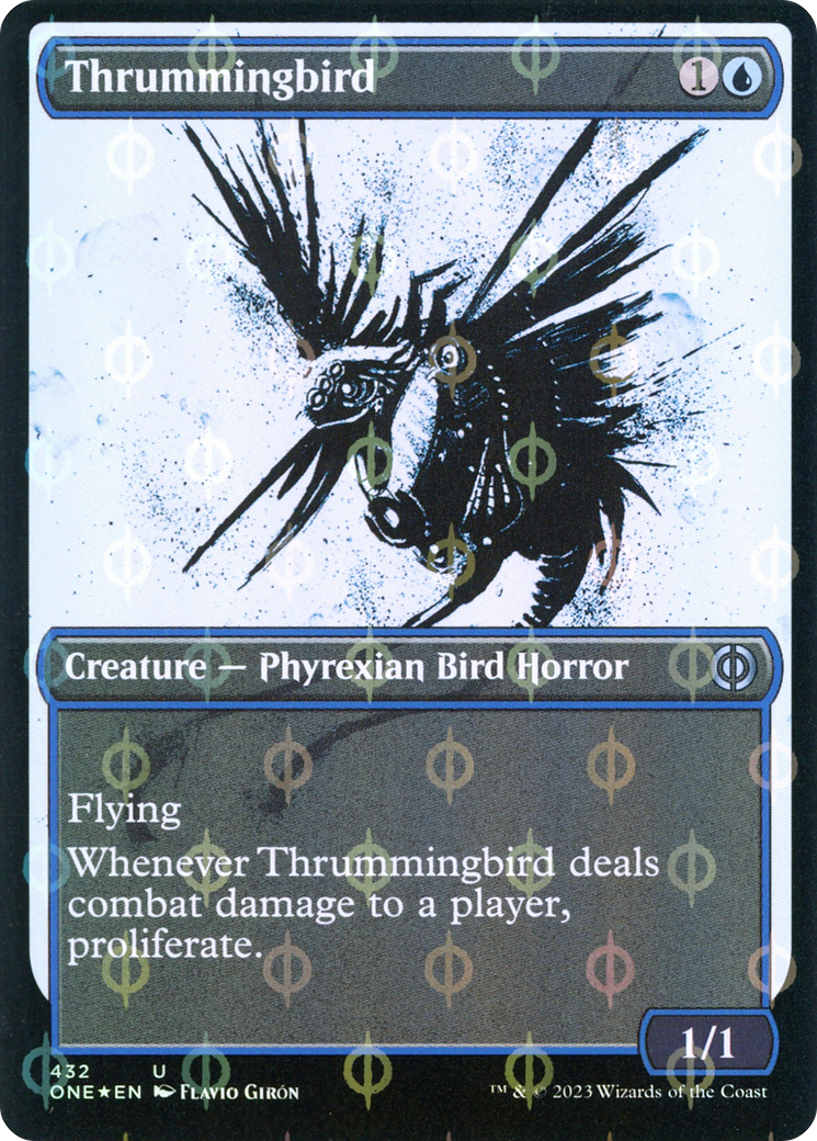 Thrummingbird (Showcase Ichor Step-and-Compleat Foil) [Phyrexia: All Will Be One] | Chromatic Games