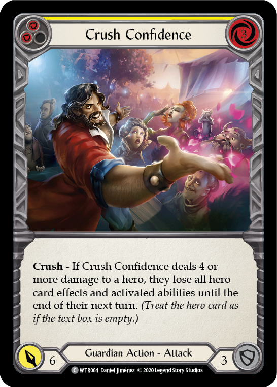 Crush Confidence (Yellow) [U-WTR064] (Welcome to Rathe Unlimited)  Unlimited Rainbow Foil | Chromatic Games