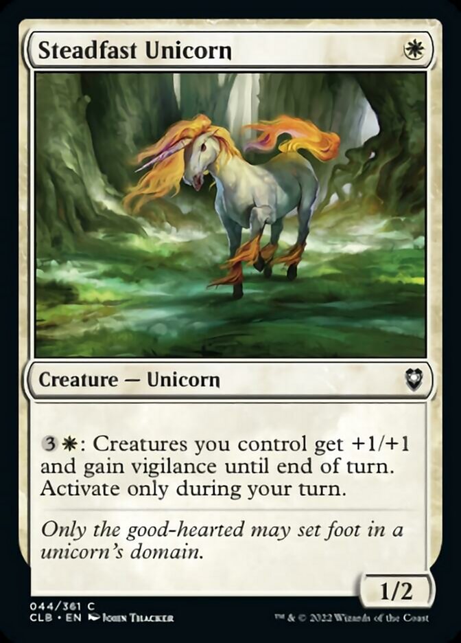 Steadfast Unicorn [Commander Legends: Battle for Baldur's Gate] | Chromatic Games