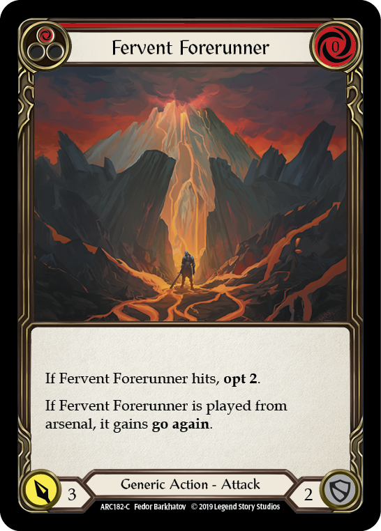 Fervent Forerunner (Red) [ARC182-C] (Arcane Rising)  1st Edition Rainbow Foil | Chromatic Games