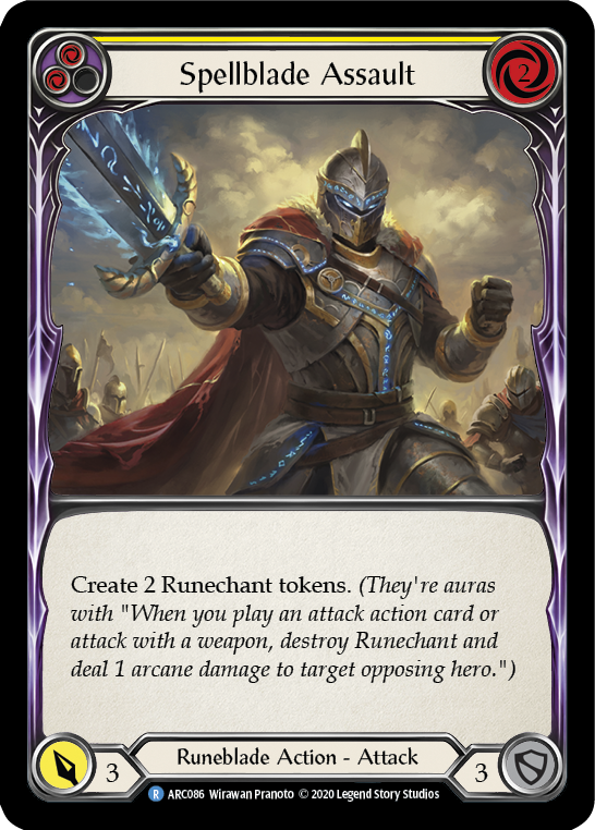 Spellblade Assault (Yellow) [U-ARC086] (Arcane Rising Unlimited)  Unlimited Rainbow Foil | Chromatic Games