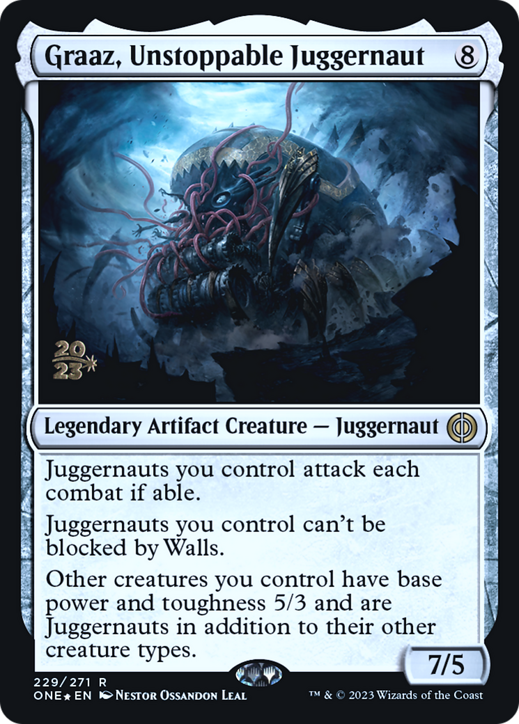 Graaz, Unstoppable Juggernaut [Phyrexia: All Will Be One Prerelease Promos] | Chromatic Games