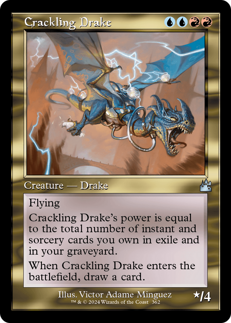 Crackling Drake (Retro Frame) [Ravnica Remastered] | Chromatic Games