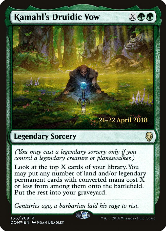 Kamahl's Druidic Vow [Dominaria Prerelease Promos] | Chromatic Games