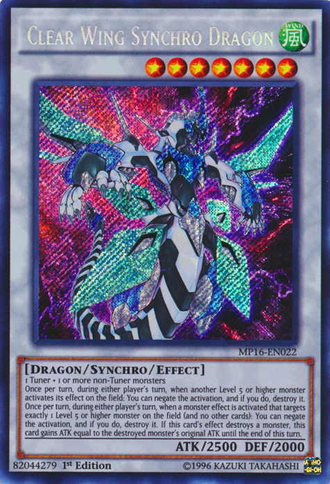 Clear Wing Synchro Dragon [MP16-EN022] Secret Rare | Chromatic Games