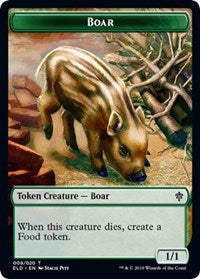 Boar // Food (15) Double-Sided Token [Throne of Eldraine Tokens] | Chromatic Games