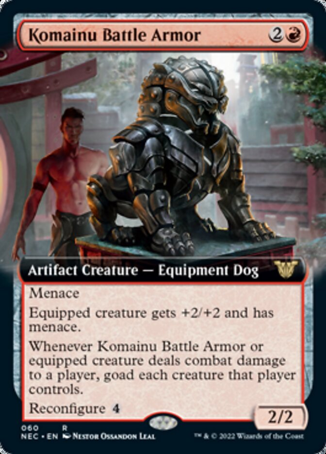 Komainu Battle Armor (Extended Art) [Kamigawa: Neon Dynasty Commander] | Chromatic Games