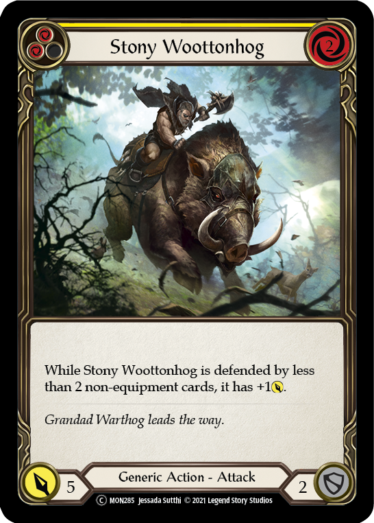 Stony Woottonhog (Yellow) [U-MON285-RF] (Monarch Unlimited)  Unlimited Rainbow Foil | Chromatic Games