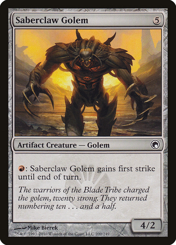 Saberclaw Golem [Scars of Mirrodin] | Chromatic Games