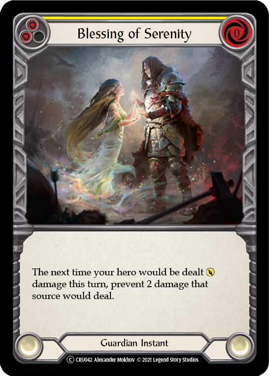 Blessing of Serenity (Yellow) [U-CRU042] (Crucible of War Unlimited)  Unlimited Rainbow Foil | Chromatic Games