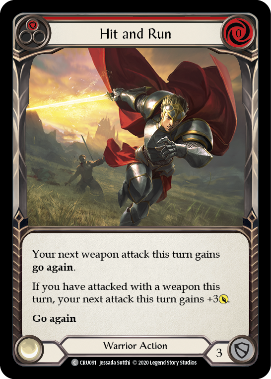 Hit and Run (Red) [CRU091] (Crucible of War)  1st Edition Rainbow Foil | Chromatic Games