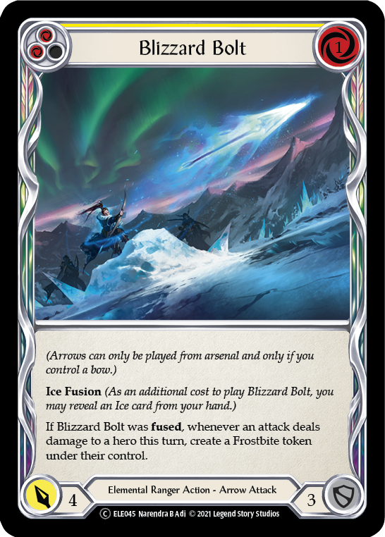 Blizzard Bolt (Yellow) [U-ELE045] (Tales of Aria Unlimited)  Unlimited Rainbow Foil | Chromatic Games