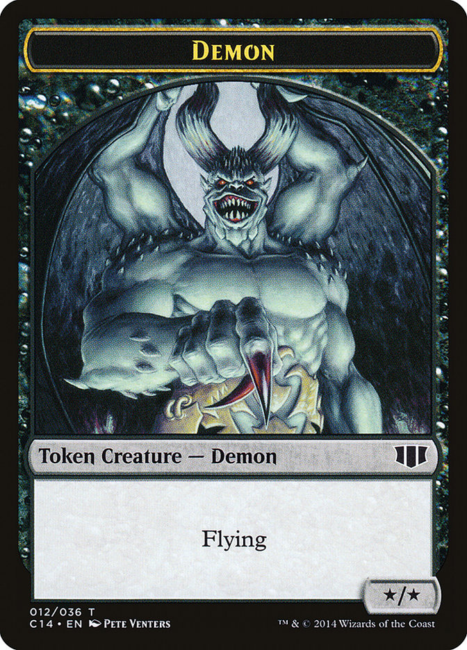 Demon (012/036) // Zombie (016/036) Double-Sided Token [Commander 2014 Tokens] | Chromatic Games