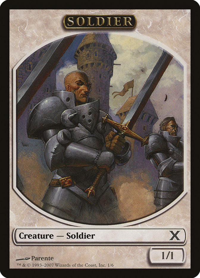 Soldier Token [Tenth Edition Tokens] | Chromatic Games