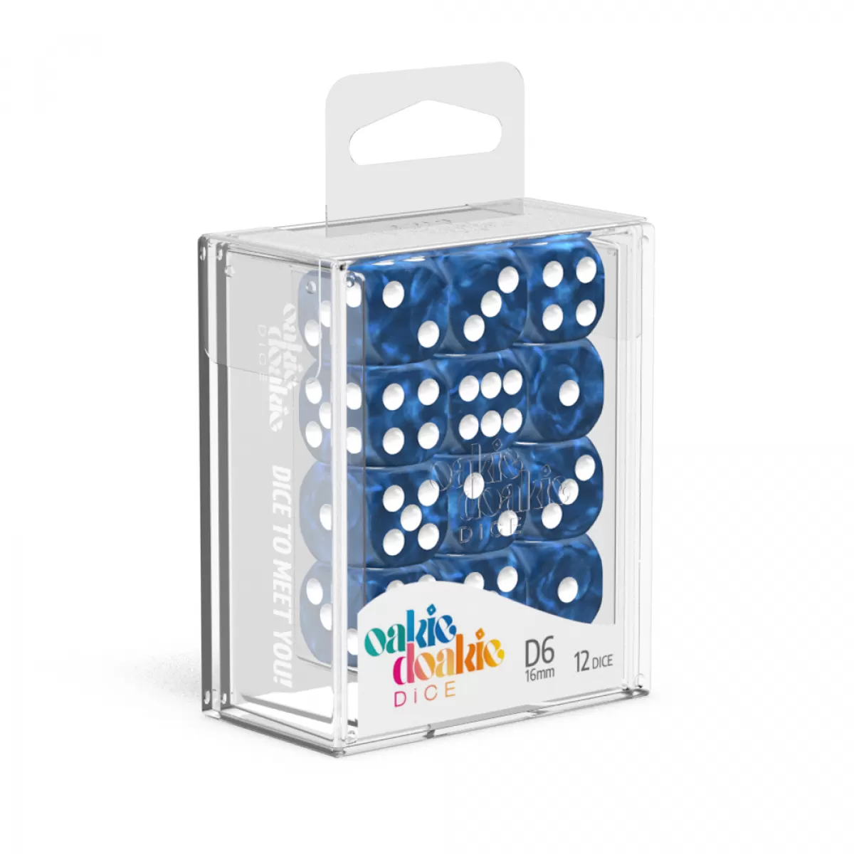 Oakie Doakie Dice D6 16mm Marble- Blue | Chromatic Games