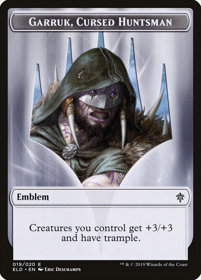 Garruk, Cursed Huntsman Emblem [Throne of Eldraine Tokens] | Chromatic Games