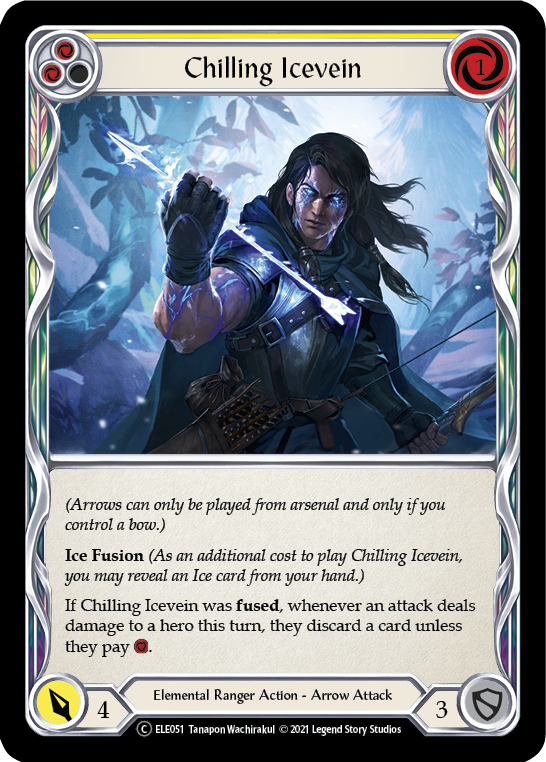 Chilling Icevein (Yellow) [U-ELE051] (Tales of Aria Unlimited)  Unlimited Rainbow Foil | Chromatic Games