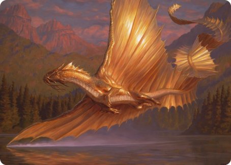 Adult Gold Dragon Art Card [Dungeons & Dragons: Adventures in the Forgotten Realms Art Series] | Chromatic Games